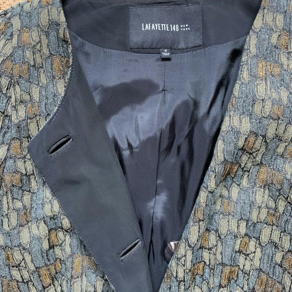 Lafayette 148 Blazer Button Up Round Neck Size 4 - Picture 4 of 9